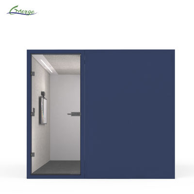 Adjustable Desk Soundproof Phone Booths for Offices Sliding Door Type White Material