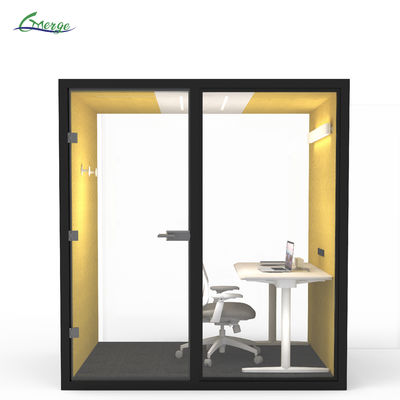 Good price Built-in Fan Soundproof Phone Booths for Offices with Adjustable Desk Work Surface and Tempered Glass Door Material online